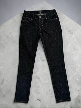 Riders By Lee Black Jeans Sparkling Metallic Silver Specks Womens 10 M Mid-Rise
